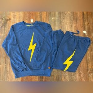 NWT Aviator Nation bolt crewneck & sweatpants set